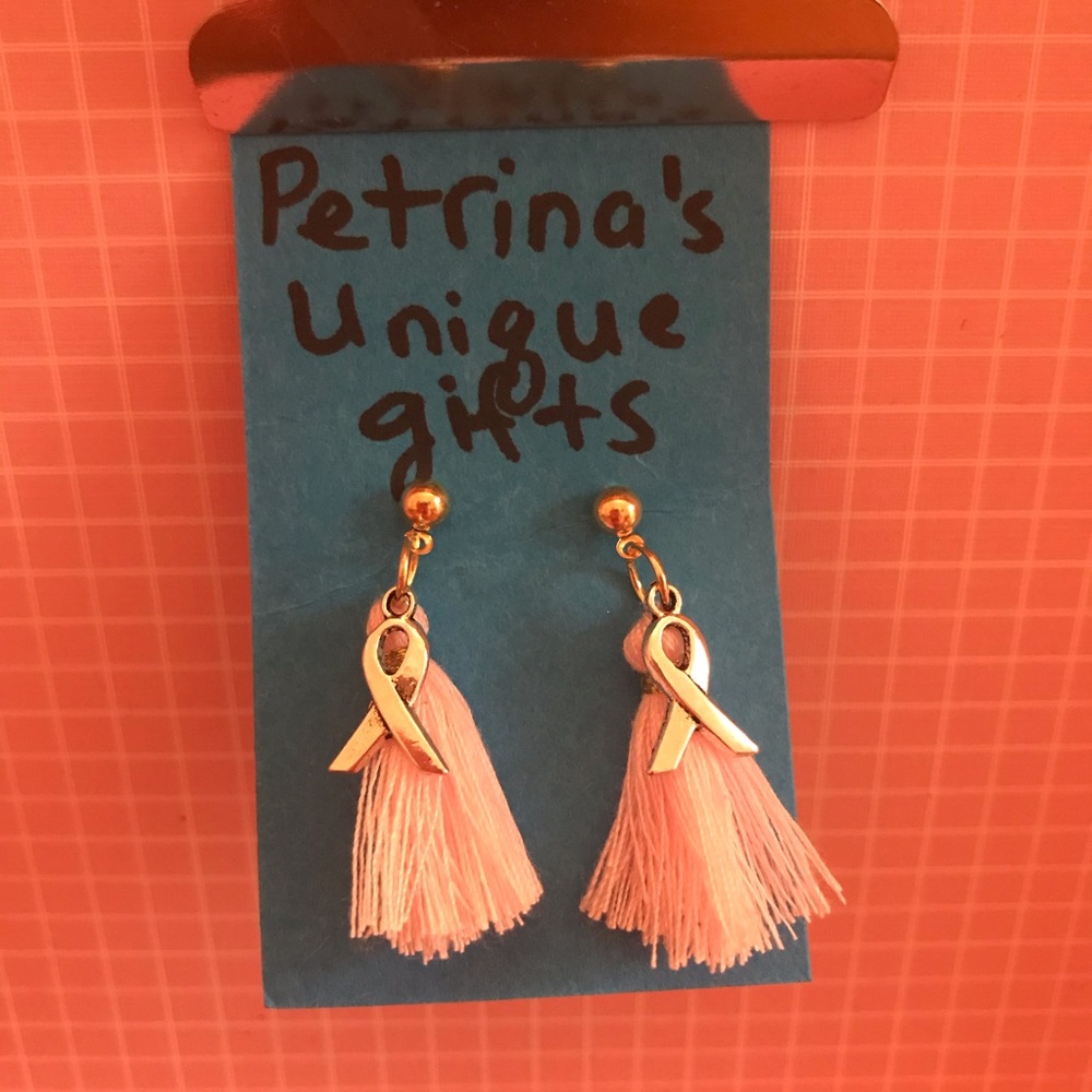 Handmade Breastcancer awareness earrings